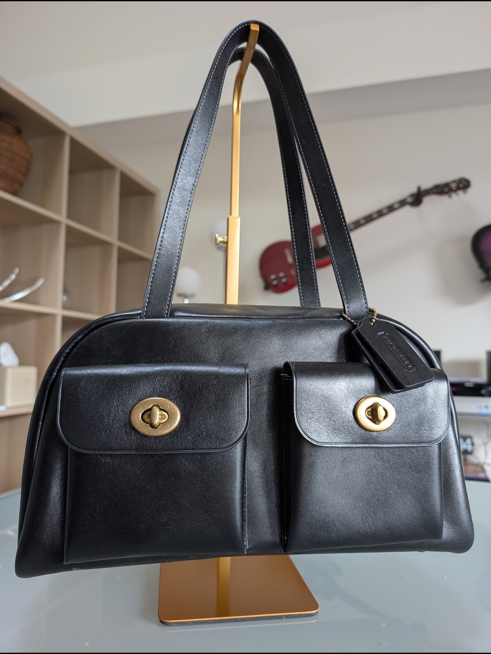 Coach Large Black Twin Turnlock